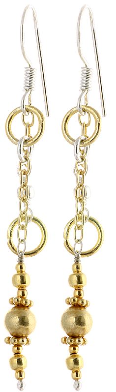 Sterling Earrings with Gold Plated Beads