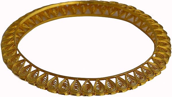 Gold Plated Bridal Bangle of Sterling Silver