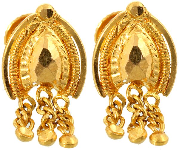 Gold Earrings with Spiral
