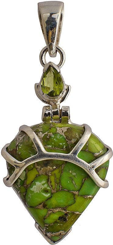 Green Mohave and Peridot Pendant