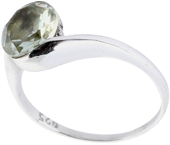 Faceted Green Amethyst Ring