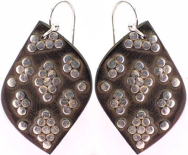 Wood Earrings with Sterling Discs