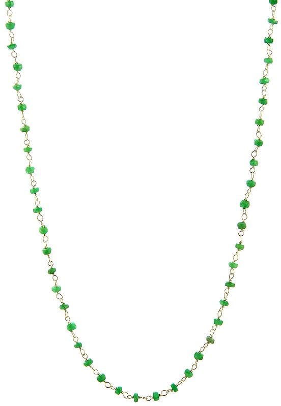 Emerald and Sterling Silver Chain