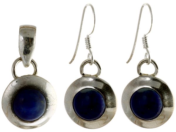 Sapphire Pendant with Earrings Set