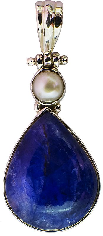 Lapis Lazuli Pendant with Pearl