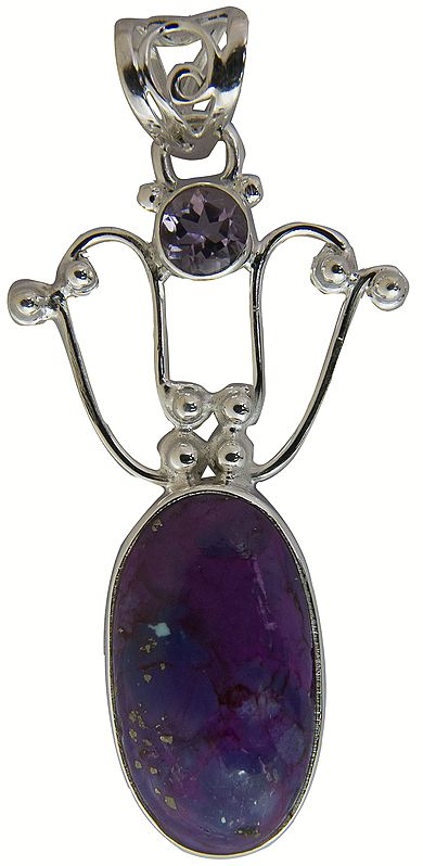 Purple Mohave Turquoise Pendant with faceted Amethyst
