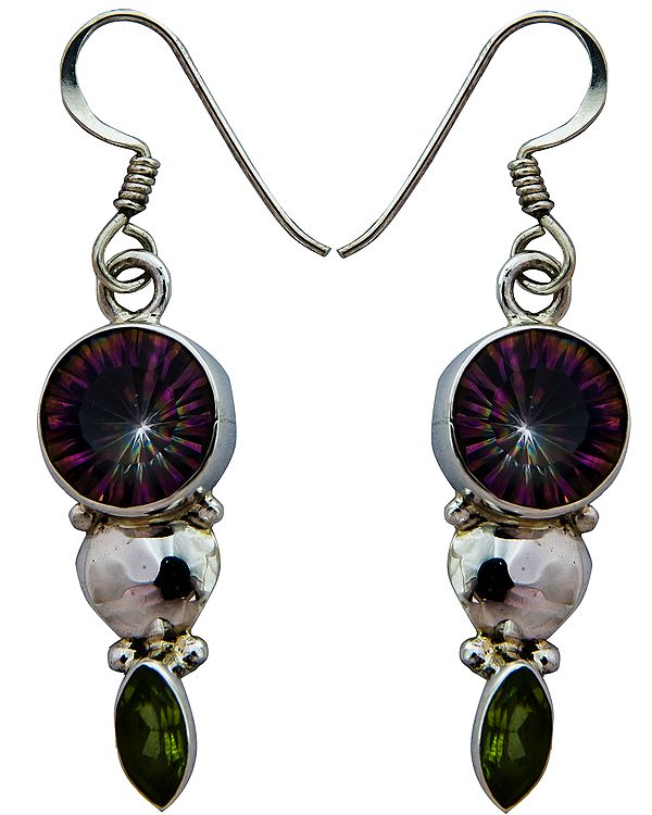 Mystic Topaz Earrings with Faceted Peridot
