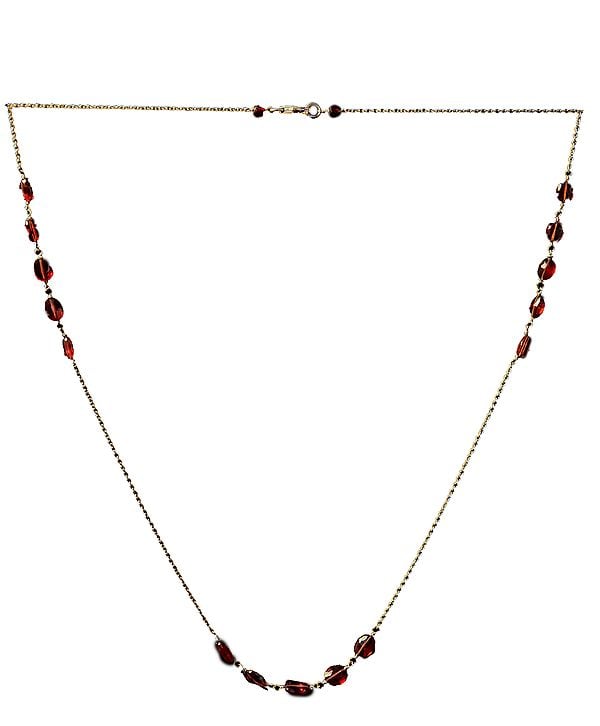 Faceted Garnet Chain Necklace