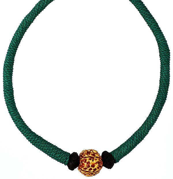 Rudraksha Necklace with Green Cord