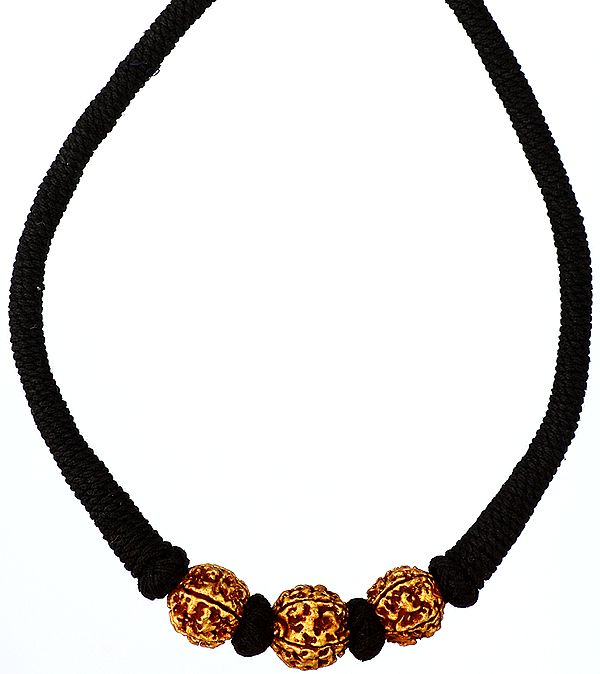 Rudraksha Necklace with Black Cord