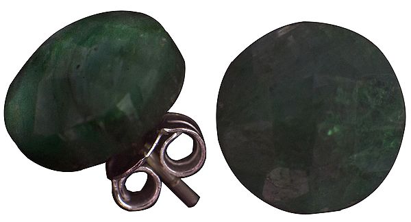 Faceted Emerald Post Earrings