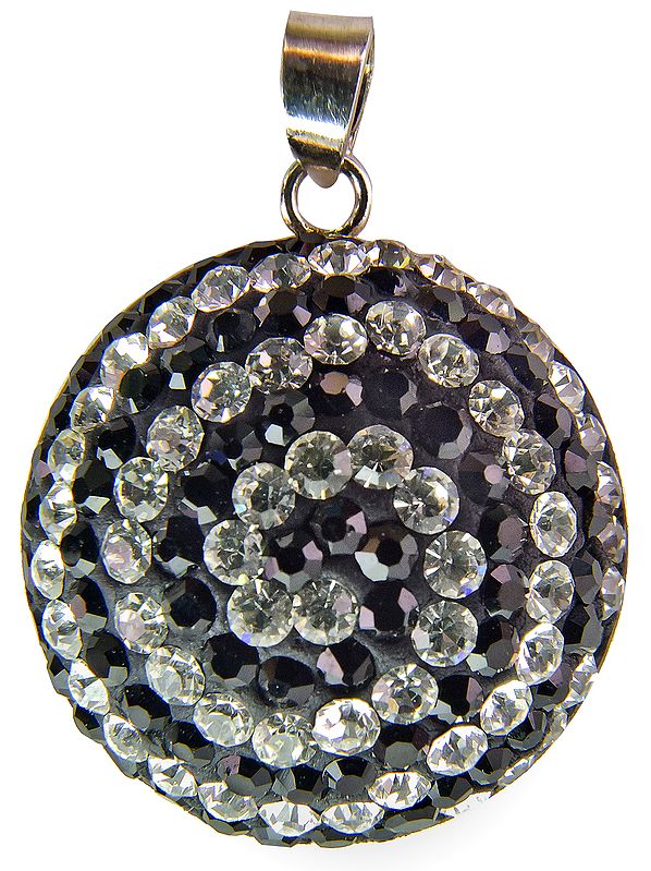 Twin-Hued Marcasite Spiral Pendant