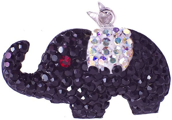 Marcasite Saddled Elephant Pendant