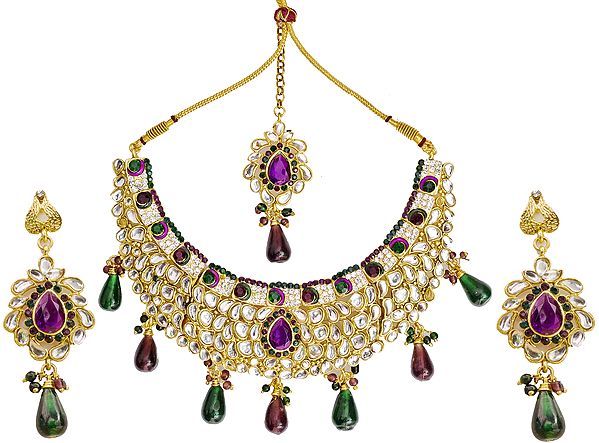 Multi-Color Kundan Necklace Set