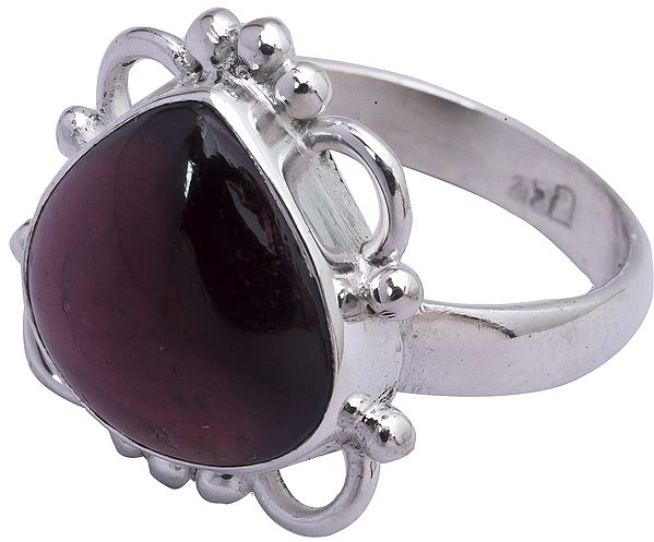 Garnet Expanded Teardrop Ring