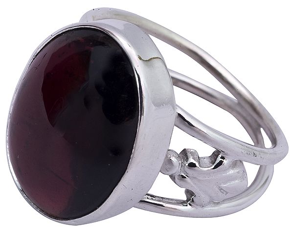 Garnet Oval Ring (Mixed Band)