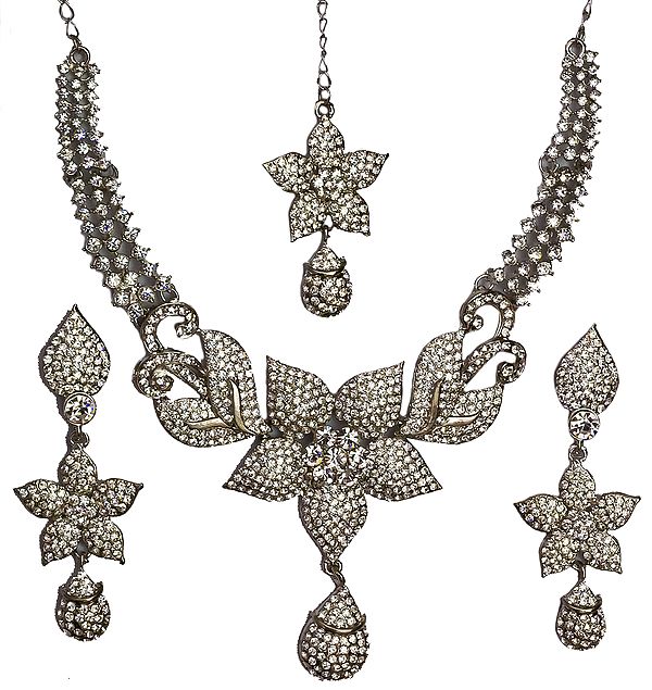 Floral Necklace Set with Tika