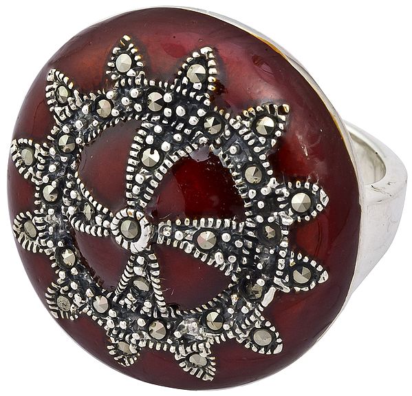 Red Marcasite Ring