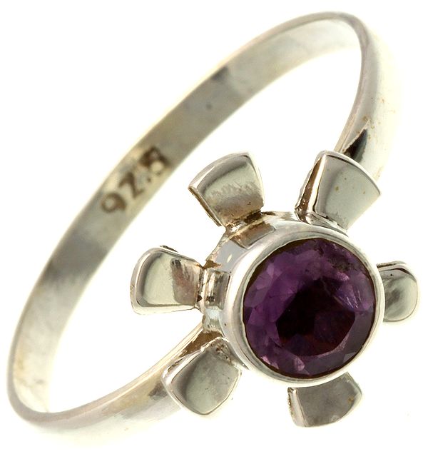 Faceted Amethyst Sun Ring