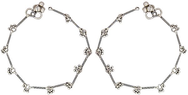 Sterling Knotted Rope Anklets (Price Per Pair)
