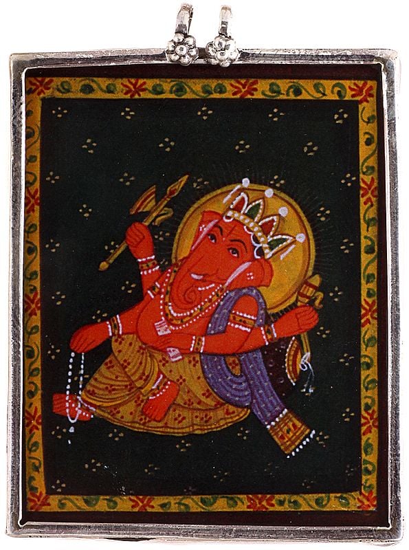 Pendant with Image of Relaxing Ganesha