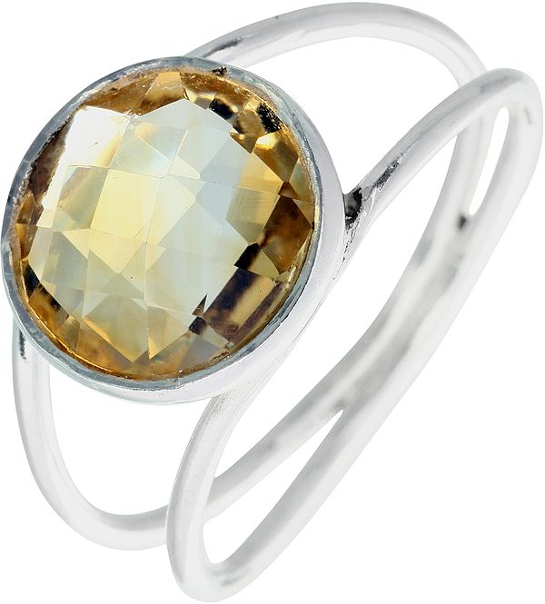 Faceted Lemon Topaz Ring