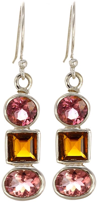 Faceted Pink Tourmaline Earrings