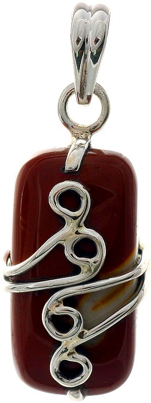 Jasper Pendant with Sterling Band