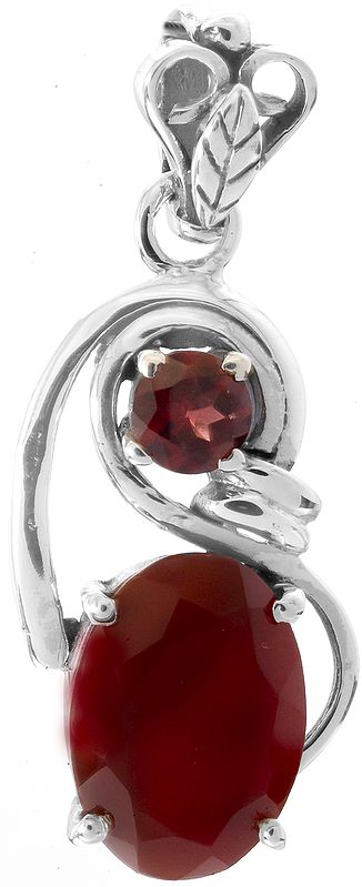 Faceted Ruby Pendant with Garnet