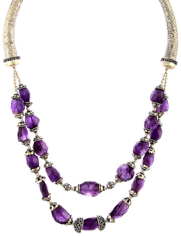 Faceted Amethyst Tumbles Choker