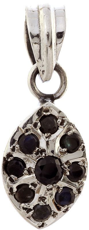 Faceted Black Spinel Marquis Pendant