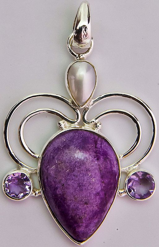 Amethyst Pendant with Pearl