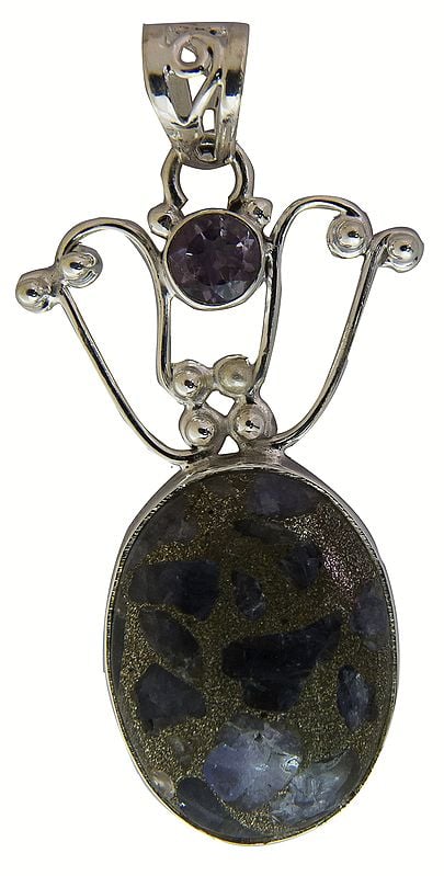 Picture Jasper Pendant with Amethyst