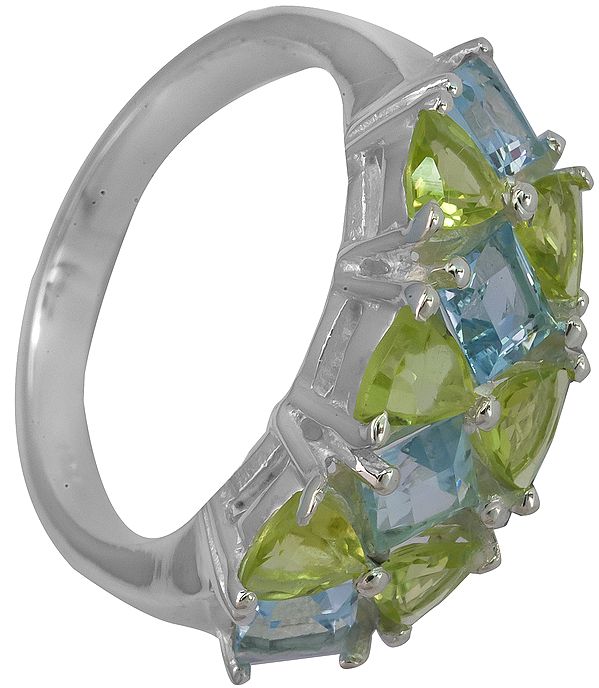 Faceted Peridot Ring with BT