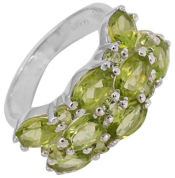 Faceted Peridot Ring