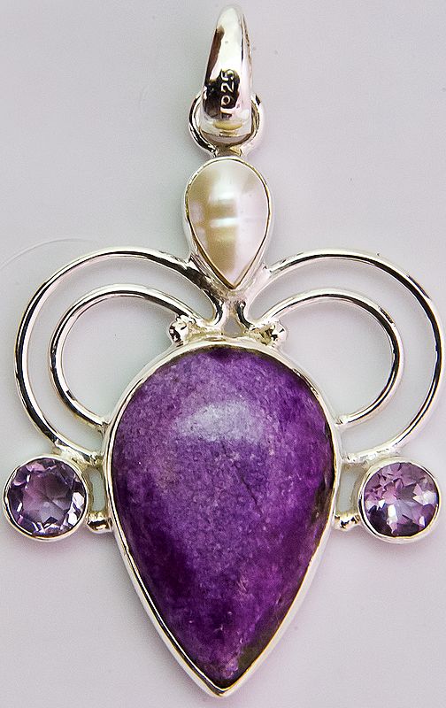 Amethyst Pendant with Pearl