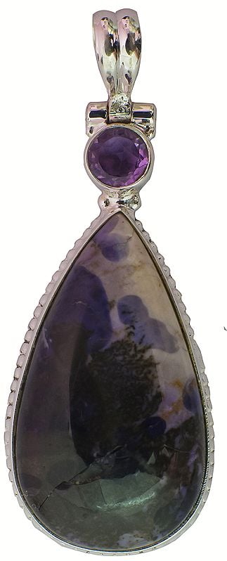 Dendrite Opal Pendant with Amethyst