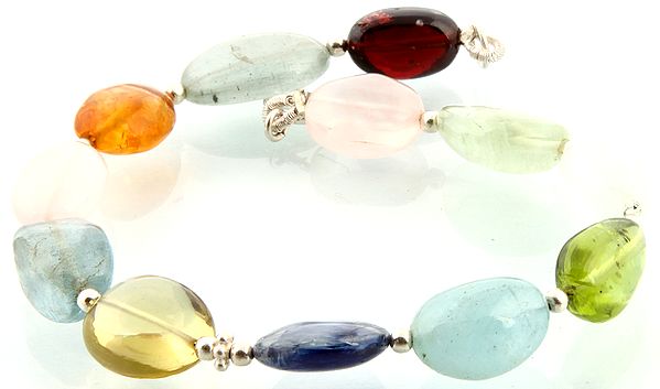 Gemstones Bracelets (Garnet, Blue Chalcedony, Citrine, Rose Quartz, Lemon Topaz, Kyanite, Aquamarine and Green Tourmaline)