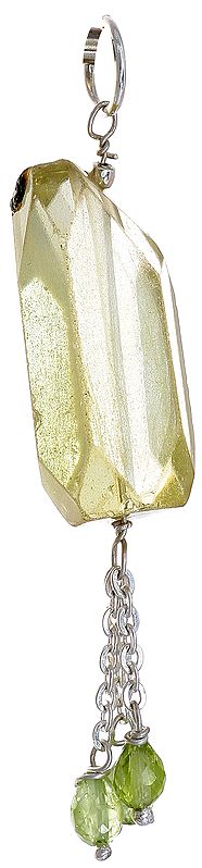 Faceted Lamon Topaz Pendant with Peridot