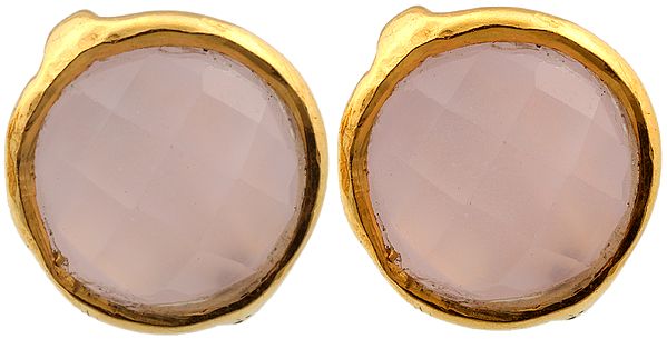 Faceted Rose Quartz Gold Plated Tops