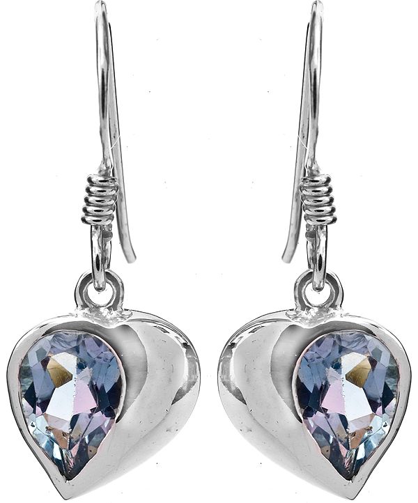 Sterling Earrings with Faceted Gems