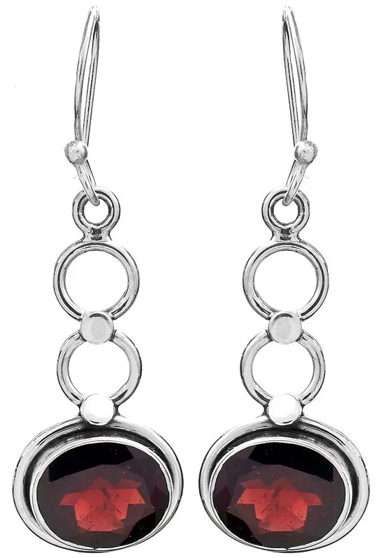 Faceted Garnet Earrings
