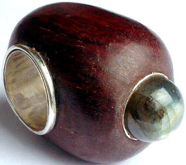 Labradorite Wooden Ring