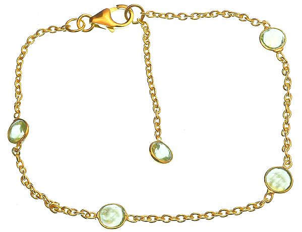 Peridot Gold Plated Bracelet