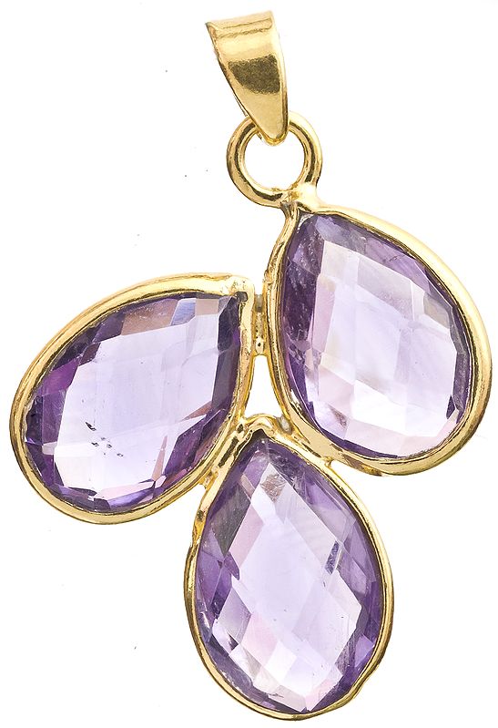 Faceted Amethyst Gold Plated Pendant