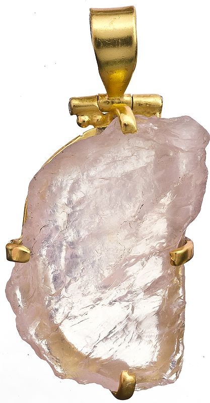 Rugged Rose Quartz Gold Plated Pendant