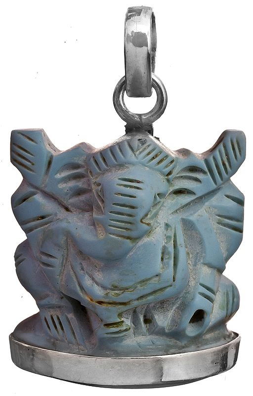 Lord Ganesha Pendant (Carved in Turquoise)