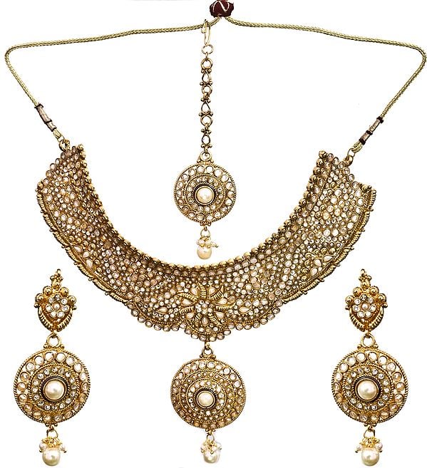 Mughal Bridal chokar Set With Mang Tika