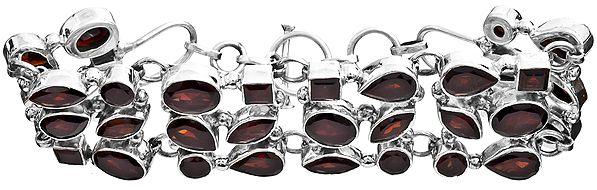 Faceted Garnet Three-Strand Bracelet