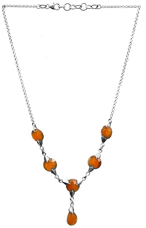 Faceted Carnelian Necklace